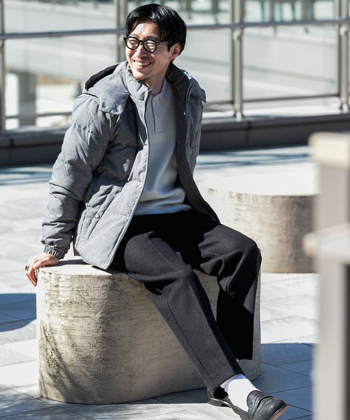   ハイブリッジコート フーデッド ダウンジャケット FREE STYLISTS ダウンコート ダウンジャケット ファー付きフード