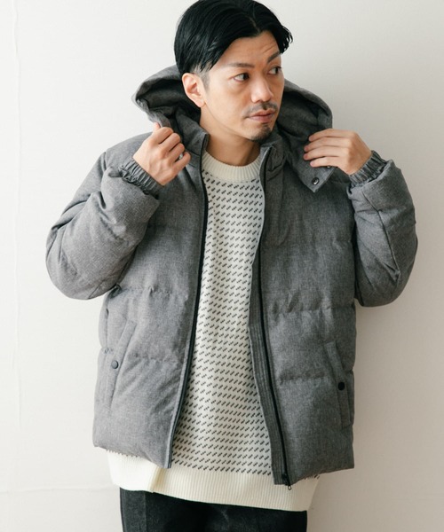 セール】デタッチャブルフード リアルダウンジャケット（ダウン