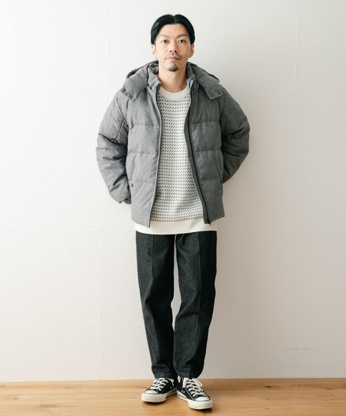 ITEMS URBANRESEARCH（アイテムズ アーバンリサーチ）の「デタッチャブルフード リアルダウンジャケット（ダウンジャケット/コート・メンズ・ネイビー/グレー/ブラック・LARGE/MEDIUM）」の11枚目の写真