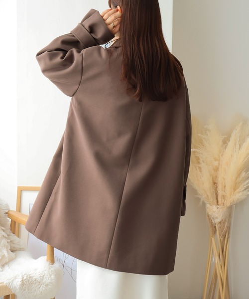 Social GIRL（ソーシャルガール）の「ボリュームスリーブスタンドカラーミドルコート（その他アウター・レディース・モカ/グリーン/アイボリー/ブラック/サックスブルー/ベージュ・M/L）」の14枚目の写真