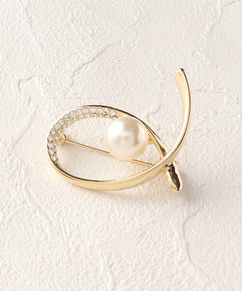 OPAQUE.CLIP（オペークドットクリップ）の「◆フェイクパール×ビジューラインブローチ（ブローチ/コサージュ・レディース・シルバー/ゴールド・00）」の10枚目の写真