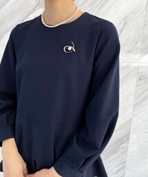 OPAQUE.CLIP | フェイクパール×ビジューラインブローチ(ブローチ/コサージュ)