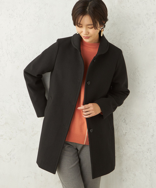 DECOY SINCE 1981（デコイシンスイチキュウハチイチ）の「ウールライクコート（ステンカラーコート・レディース・チャコール/モカ/ブラック・9号/13号/11号）」の2枚目の写真
