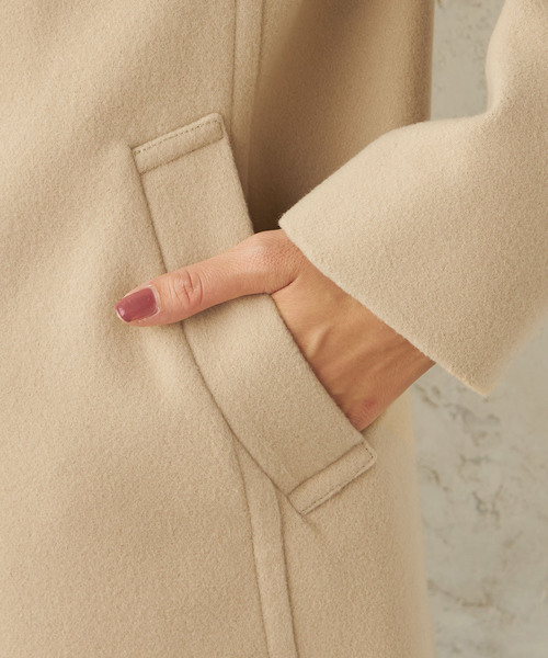 DECOY SINCE 1981（デコイシンスイチキュウハチイチ）の「ウールライクコート（ステンカラーコート・レディース・チャコール/モカ/ブラック・9号/13号/11号）」の4枚目の写真