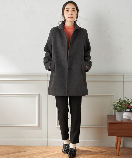 DECOY SINCE 1981（デコイシンスイチキュウハチイチ）の「ウールライクコート（ステンカラーコート・レディース・チャコール/モカ/ブラック・9号/13号/11号）」の14枚目の写真