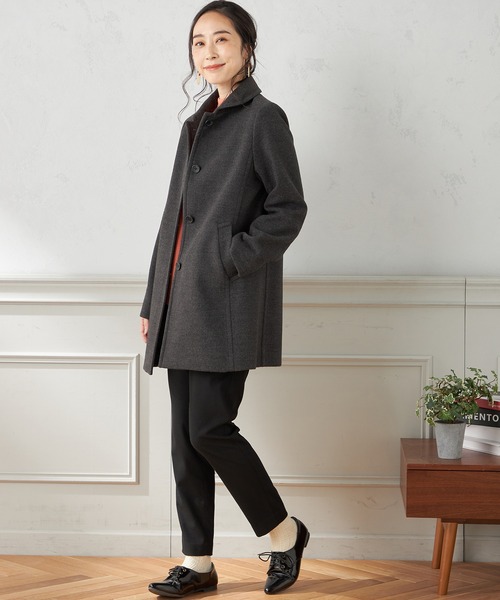 DECOY SINCE 1981（デコイシンスイチキュウハチイチ）の「ウールライクコート（ステンカラーコート・レディース・チャコール/モカ/ブラック・9号/13号/11号）」の15枚目の写真