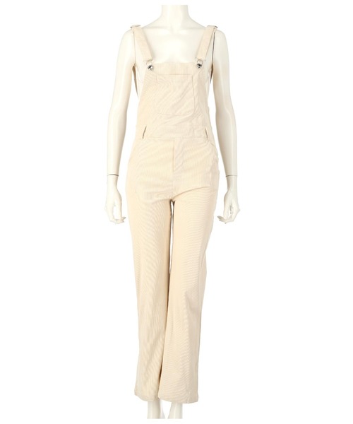 CHILLE（チル）の「コーデュロイバックリボンオールインワン（サロペット/オーバーオール・レディース・ブラック/アイボリー/ブラウン・FREE）」の9枚目の写真