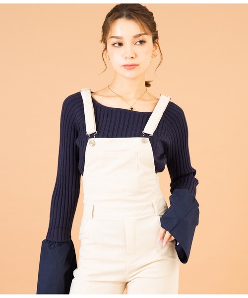 CHILLE（チル）の「コーデュロイバックリボンオールインワン（サロペット/オーバーオール・レディース・ブラック/アイボリー/ブラウン・FREE）」の17枚目の写真