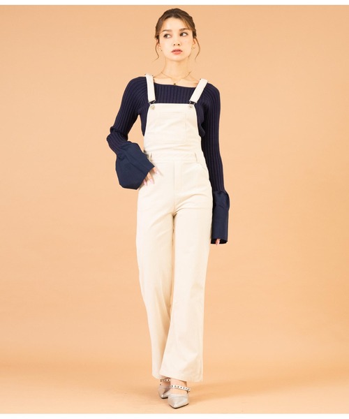 CHILLE（チル）の「コーデュロイバックリボンオールインワン（サロペット/オーバーオール・レディース・ブラック/アイボリー/ブラウン・FREE）」の19枚目の写真