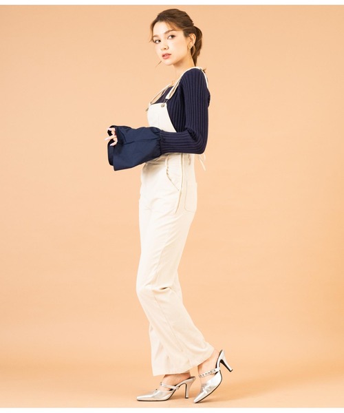 CHILLE（チル）の「コーデュロイバックリボンオールインワン（サロペット/オーバーオール・レディース・ブラック/アイボリー/ブラウン・FREE）」の21枚目の写真