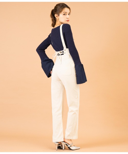 CHILLE（チル）の「コーデュロイバックリボンオールインワン（サロペット/オーバーオール・レディース・ブラック/アイボリー/ブラウン・FREE）」の22枚目の写真