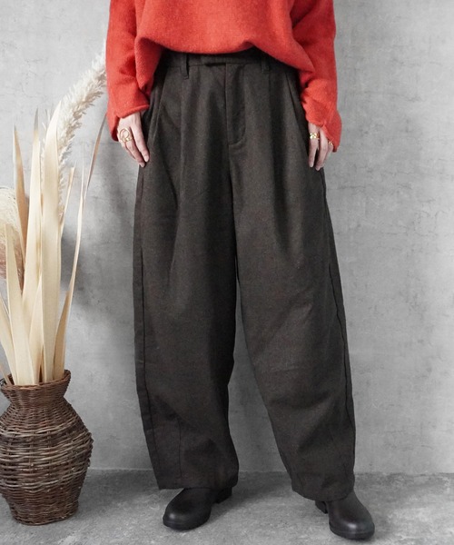 SELECT LEVERY（セレクトリベリー）の「ライトメルトンサーカスパンツ（その他パンツ・レディース・ブラック/ブラウン/チャコール/キャメル/ブラック系その他/ネイビー/ブラウン系その他/レッド/ブラック系その他2/ダークグレー・LARGE/X-LARGE/MEDIUM/SMALL）」の6枚目の写真
