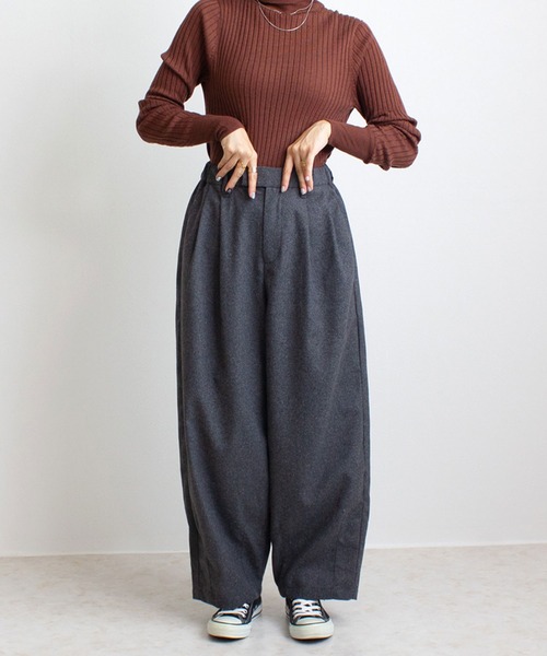 SELECT LEVERY（セレクトリベリー）の「ライトメルトンサーカスパンツ（その他パンツ・レディース・ブラック/ブラウン/チャコール/キャメル/ブラック系その他/ネイビー/ブラウン系その他/レッド/ブラック系その他2/ダークグレー・LARGE/X-LARGE/MEDIUM/SMALL）」の5枚目の写真