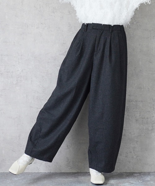 SELECT LEVERY（セレクトリベリー）の「ライトメルトンサーカスパンツ（その他パンツ・レディース・ブラック/ブラウン/チャコール/キャメル/ブラック系その他/ネイビー/ブラウン系その他/レッド/ブラック系その他2/ダークグレー・LARGE/X-LARGE/MEDIUM/SMALL）」の4枚目の写真