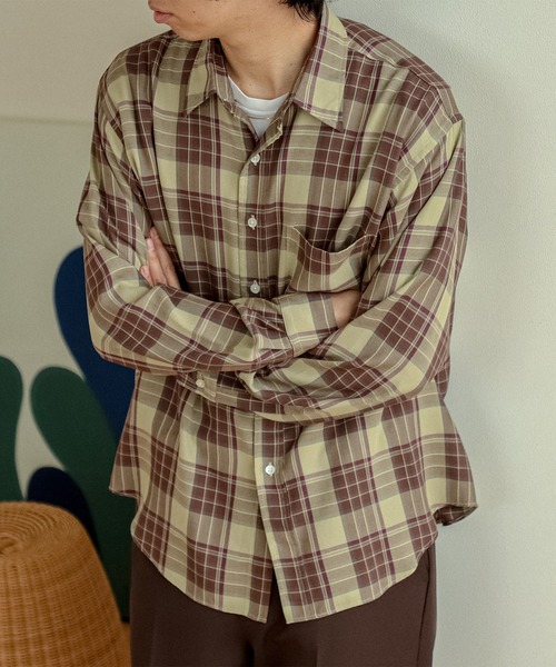 BEAMS（ビームス）の「BEAMS / チェック ミニレギュラー イージーシャツ（シャツ/ブラウス・メンズ・ブルー/ベージュ・S/M/L/XL）」の13枚目の写真