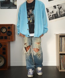 bukht | 【bukht ブフト】SHAGGY JAQUARD SOLID CARDIGAN モヘアカーディガン(カーディガン/ボレロ)