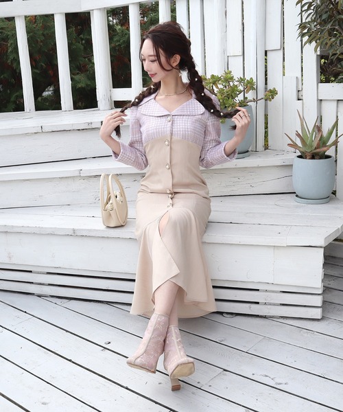 セール】ツイードドッキングマーメイドワンピース（ワンピース