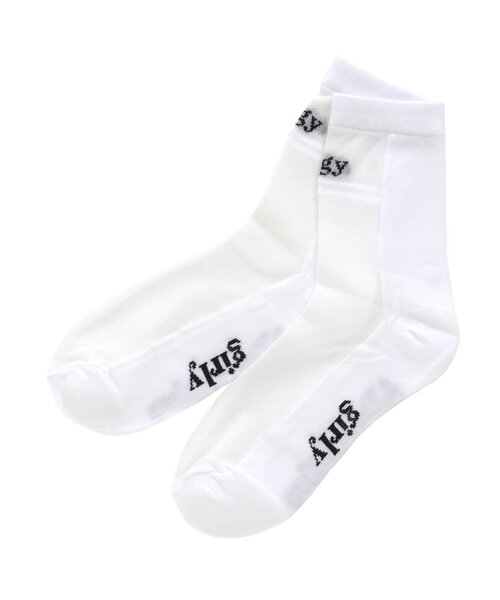 algy(アルジー)の「ラインクルーシースルーソックス(ソックス/靴下・キッズ・ブラック/ラベンダー/オフホワイト・21/24)」の2枚目の写真