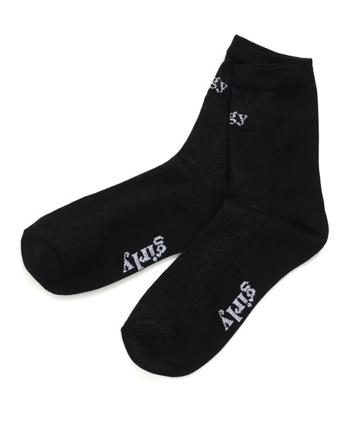 algy(アルジー)の「ラインクルーシースルーソックス(ソックス/靴下・キッズ・ブラック/ラベンダー/オフホワイト・21/24)」の1枚目の写真