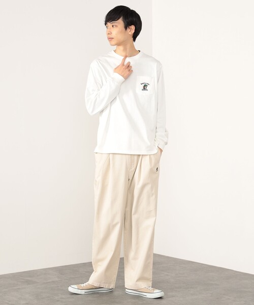 KANGOL（カンゴール）の「KANGOL × BEAMS HEART / 2タック ワイド チノ パンツ（チノパンツ・メンズ・アイボリー/ベージュ・SMALL/MEDIUM/LARGE）」の12枚目の写真
