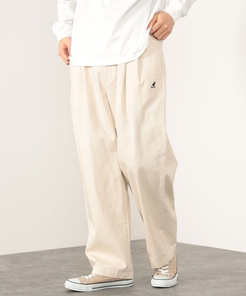 KANGOL（カンゴール）の「KANGOL × BEAMS HEART / 2タック ワイド チノ パンツ（チノパンツ・メンズ・アイボリー/ベージュ・SMALL/MEDIUM/LARGE）」の8枚目の写真