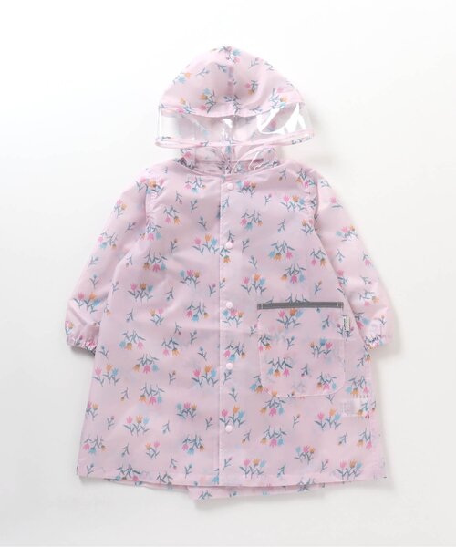 花柄フリースポンチョ・ケープコート ポンチョ レディース 7分袖