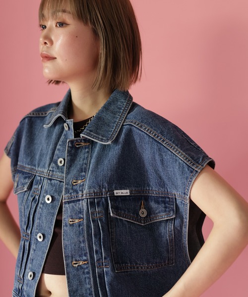 HERENCIA（ヘレンチア）の「【BIT BLUE】トラッカーベスト（デニム
