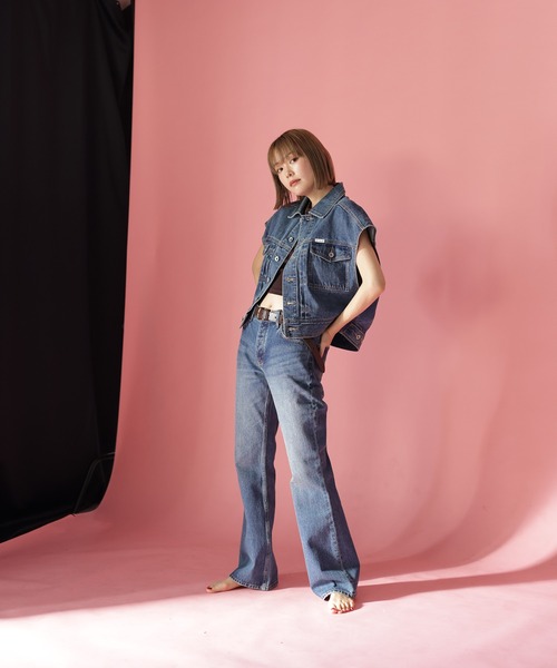 HERENCIA（ヘレンチア）の「【BIT BLUE】トラッカーベスト（デニムジャケット・レディース・ブルー系その他・S/M）」の5枚目の写真