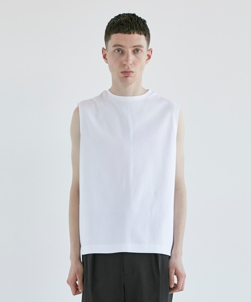 CITY TOKYO（シティトウキョウ）の「PRIMARYプレミアムノースリーブT（Tシャツ/カットソー・メンズ・ホワイト/ブラック・1/2）」の6枚目の写真