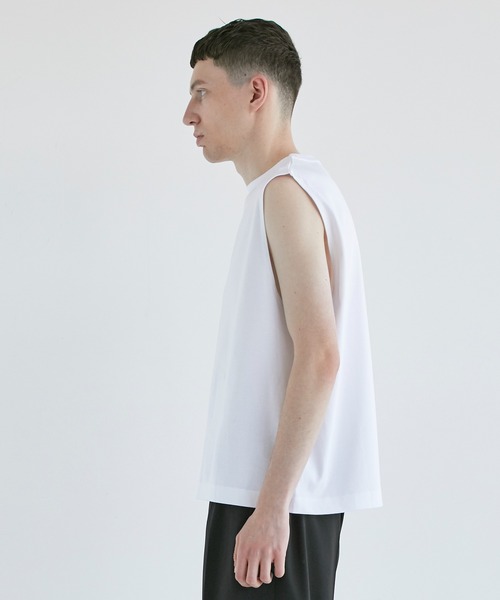 CITY TOKYO（シティトウキョウ）の「PRIMARYプレミアムノースリーブT（Tシャツ/カットソー・メンズ・ホワイト/ブラック・1/2）」の7枚目の写真