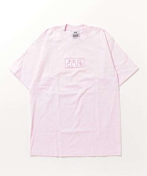 PRO CLUB （プロクラブ）の「【T18】【PRO CLUB/プロクラブ】HEAVYWEIGHT SS EMBROIDERED BOX LOGO TEE（Tシャツ/カットソー・レディース・ピンク/サックスブルー/ミント/グレー/ブラック・MEDIUM/SMALL）」の5枚目の写真