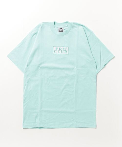 PRO CLUB （プロクラブ）の「【T18】【PRO CLUB/プロクラブ】HEAVYWEIGHT SS EMBROIDERED BOX LOGO TEE（Tシャツ/カットソー・レディース・ピンク/サックスブルー/ミント/グレー/ブラック・MEDIUM/SMALL）」の4枚目の写真