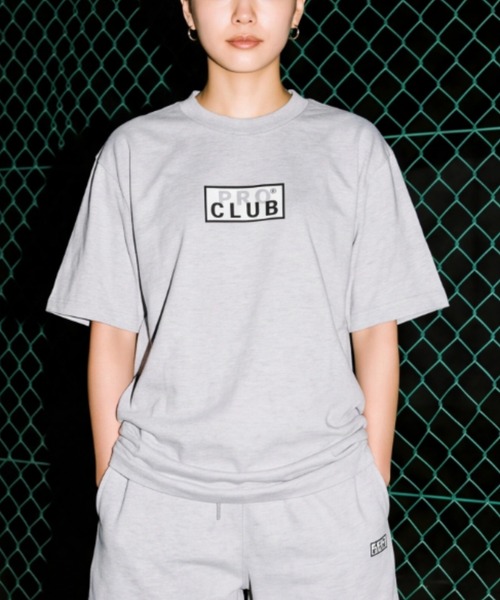 PRO CLUB (プロクラブ)の「【T18】【PRO CLUB/プロクラブ】HEAVYWEIGHT SS EMBROIDERED BOX LOGO TEE(Tシャツ/カットソー・レディース・ピンク/サックスブルー/ミント/グレー/ブラック・MEDIUM/SMALL)」の1枚目の写真