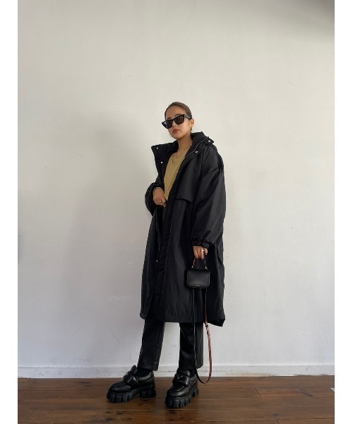 TRUNC（トランクエイティーエイト）の「Padded Drawstrings Coat（ナイロンジャケット・レディース・アイボリー/ブラック・FREE）」の21枚目の写真