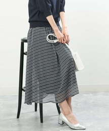 MK MICHEL KLEIN | 幾何柄シフォンスカート/洗える(スカート)