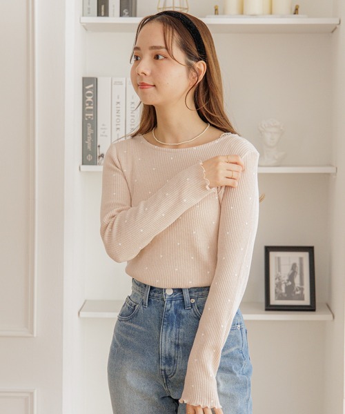 flower（フラワー）の「ハートリブトップ（Tシャツ/カットソー・レディース・グレー/イエロー/ピンク・FREE）」の10枚目の写真