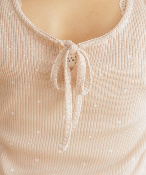 flower（フラワー）の「ハートリブトップ（Tシャツ/カットソー・レディース・グレー/イエロー/ピンク・FREE）」の5枚目の写真