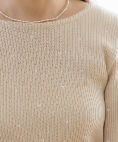 flower（フラワー）の「ハートリブトップ（Tシャツ/カットソー・レディース・グレー/イエロー/ピンク・FREE）」の6枚目の写真