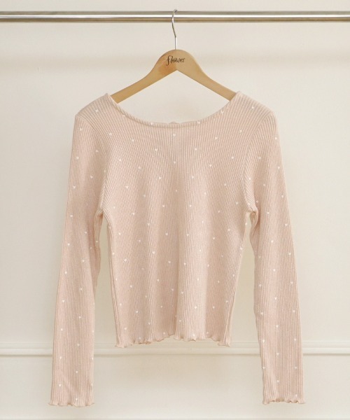 flower（フラワー）の「ハートリブトップ（Tシャツ/カットソー・レディース・グレー/イエロー/ピンク・FREE）」の17枚目の写真