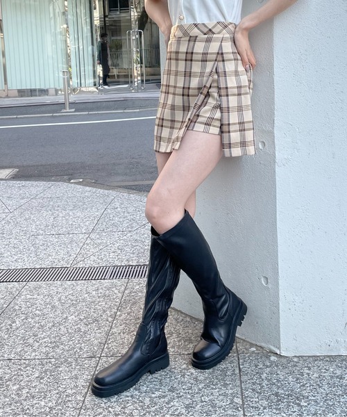 one way(ワンウェイ)の「ミニ丈スカパン(スカート・レディース・ライトブラウン/ブラック・FREE)」の12枚目の写真