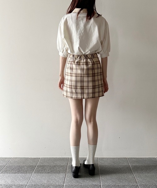 one way(ワンウェイ)の「ミニ丈スカパン(スカート・レディース・ライトブラウン/ブラック・FREE)」の6枚目の写真