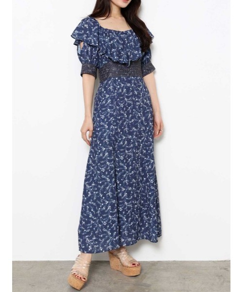 MERCURYDUO(マーキュリーデュオ)の「フラワーレースコルセットワンピース(ワンピース・レディース・ブラック/オフホワイト/ブルー・SMALL/MEDIUM)」の1枚目の写真