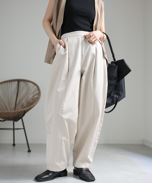 ap retro(アプレトロ)の「カーブボリュームパンツ / バレルレッグパンツ(その他パンツ・レディース・ブラック/アイボリー/グレー/ベージュ・FREE)」の2枚目の写真