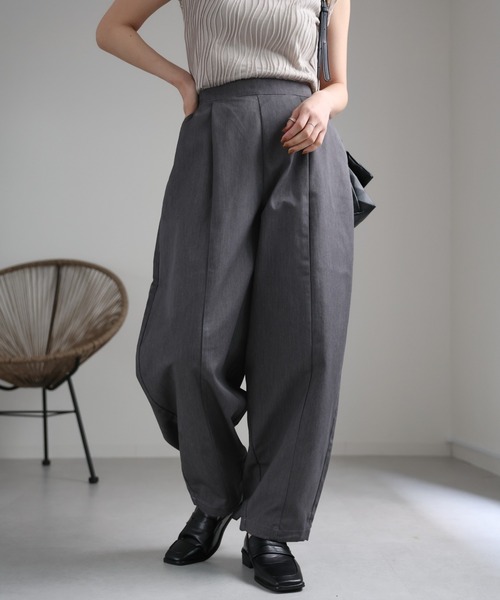 シールームリン バレルレッグボリュームパンツ S チャコール セール】カーブボリュームパンツ / バレルレッグパンツ（その他パンツ