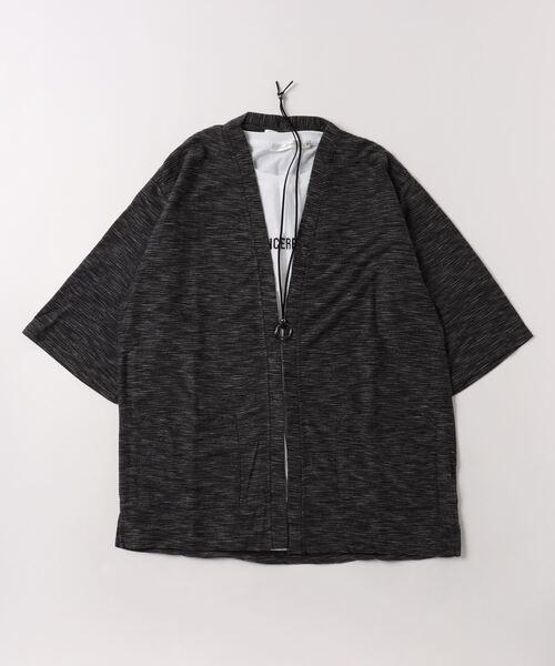 ARCADE（アーケード）の「3点セット / 五分袖カーディガン×半袖プリントTシャツ×リングネックレス LOCK HEAVEN（カーディガン/ボレロ・メンズ・ホワイト/ネイビー/ブラック・L/M）」の10枚目の写真