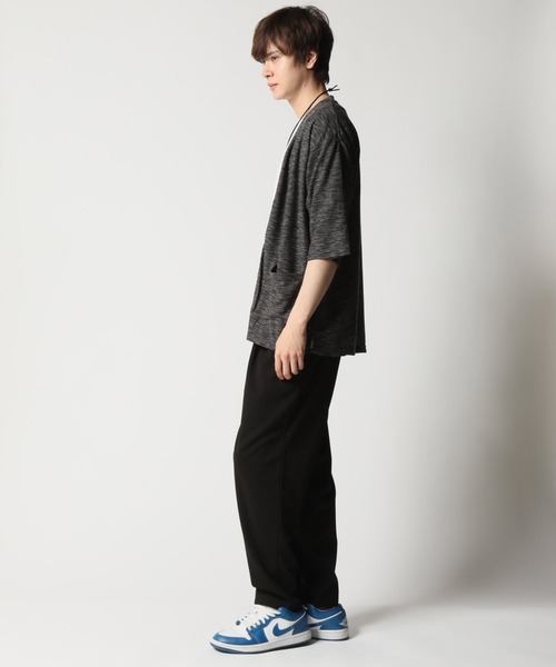 ARCADE（アーケード）の「3点セット / 五分袖カーディガン×半袖プリントTシャツ×リングネックレス LOCK HEAVEN（カーディガン/ボレロ・メンズ・ホワイト/ネイビー/ブラック・L/M）」の12枚目の写真