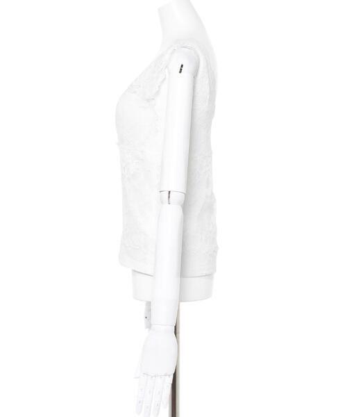 INGNI（イング）の「パッド付レースタンク（タンクトップ・レディース・ブラック/オフホワイト・M）」の7枚目の写真