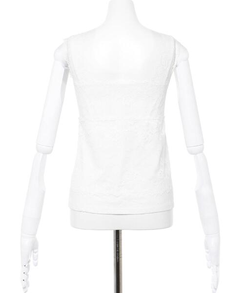 INGNI（イング）の「パッド付レースタンク（タンクトップ・レディース・ブラック/オフホワイト・M）」の6枚目の写真