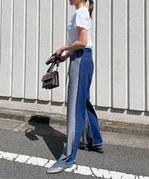 Jewelobe | バックデニムドッキングワイドパンツ(スラックス)