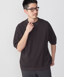 *SHIPS:〈ニット+Tシャツ〉リラックスフィット メッシュ レイヤード クルーネック ニット